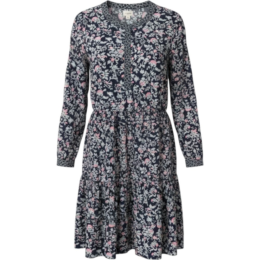 J.Crew Dress Womens Large Blue Excellent Floral Tiered Mini Cotton AV674